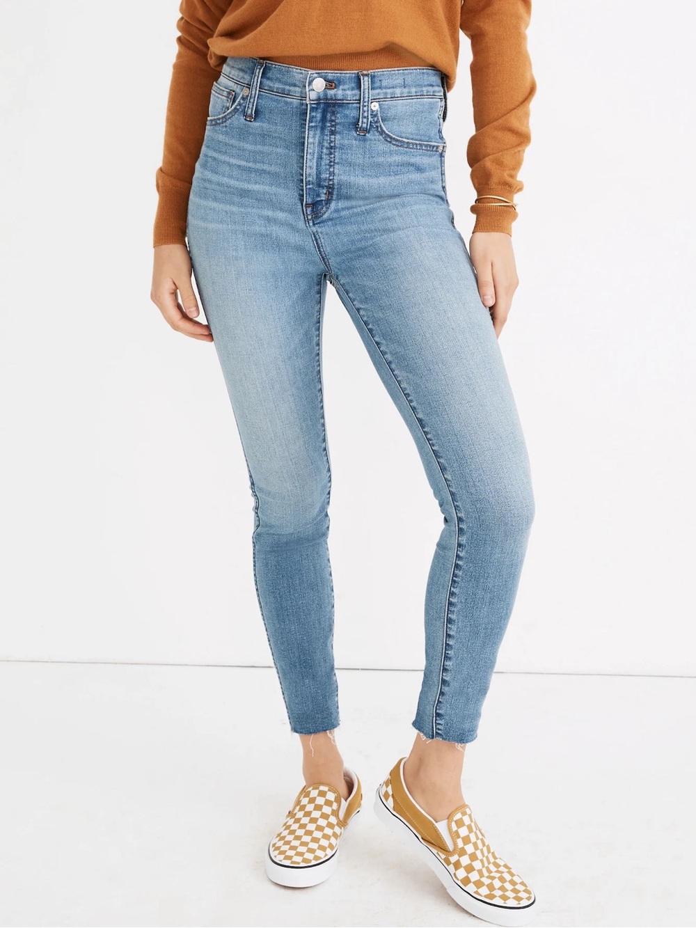 Madewell 10" High-Rise Skinny Jeans in Highview Wash: Raw-Hem Edition